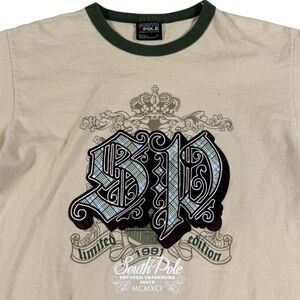 SOLD***Vintage Y2K Southpole Limited Edition Plaid Beige Green Graphic T-shirt